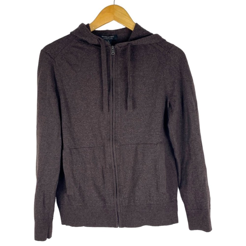 Banana Republic Full Zip Hooded Merino Wool Sweater US M